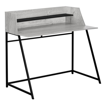 MONARCH SPECIALTIES Computer Desk, Home Office, Laptop, Storage Shelves, 48"L, Work, Metal, Laminate, Grey, Black I 7551